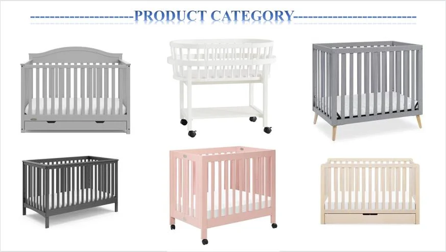 Popular Nontoxic Nursery Daycare Solid Wooden Baby Crib