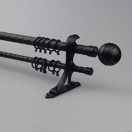 Настенные черные чугунные фитинги в стиле ретро в стиле ретро, ​​натяжные карнизы для душевых штор для украшения дома